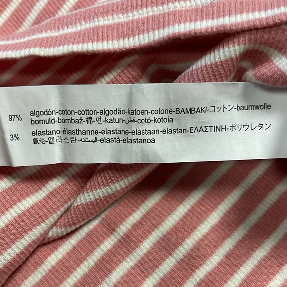 Zara Pink & Cream Striped Long Sleeve Crew Neck - Size L (girls) - Picture 4 of 5